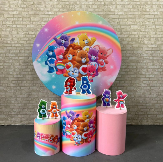 Alugue Tema Para Festa Decoração Ursinhos Carinhosos Tecido ( Modelo 1 )