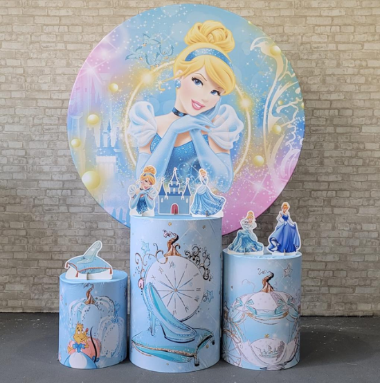 Alugue Tema Para Festa Decoração Cinderela Tecido ( Modelo 1 )