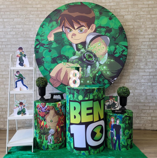 Alugue Tema Para Festa Decoração Ben 10 Tecido ( Modelo 2 )