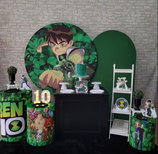 Alugue Tema Para Festa Decoração Ben 10 Tecido ( Modelo 3 )