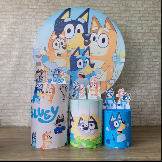 Alugue Tema Para Festa Decoração Bluey Tecido ( Modelo 1 )