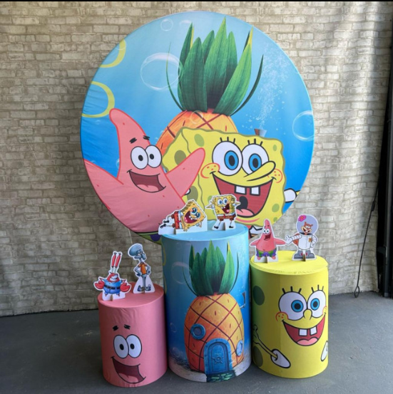 Alugue Tema Para Festa Decoração Bob Esponja Tecido ( Modelo 1 )