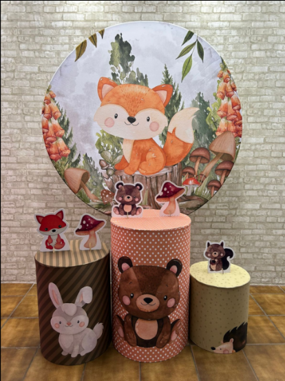 Alugue Tema Para Festa Decoração Bosque Encantado Tecido ( Modelo 1 )