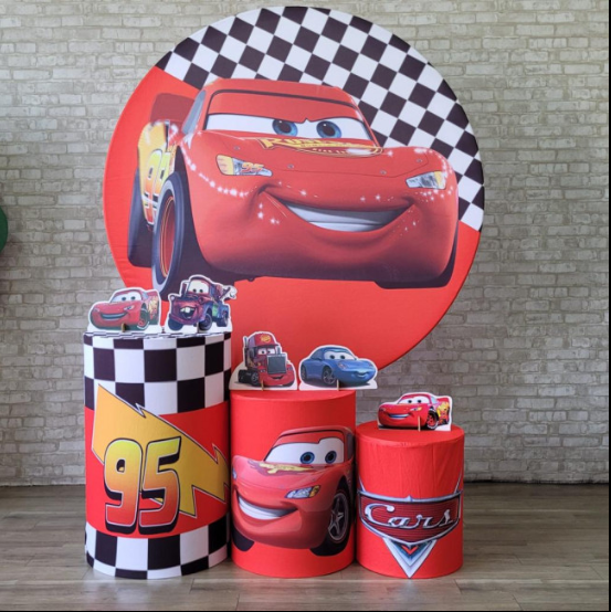 Alugue Tema Para Festa Decoração Relâmpago Mcqueen Tecido ( Modelo 1 )