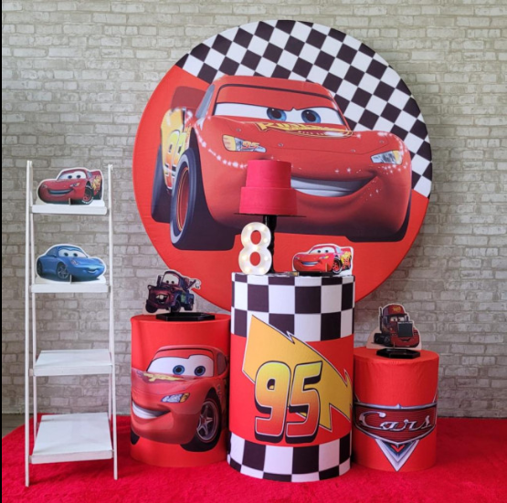 Alugue Tema Para Festa Decoração Relâmpago Mcqueen Tecido ( Modelo 2 )