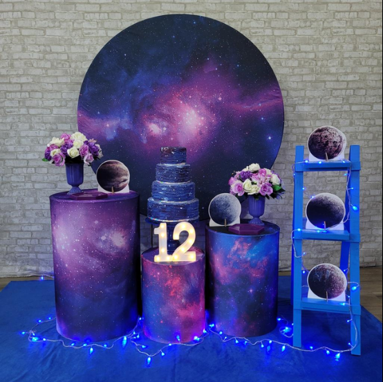 Alugue Tema Para Festa Decoração Galaxia Tecido ( Modelo 2 )
