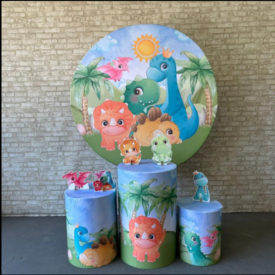 Alugue Tema Para Festa Decoração Dino Baby Tecido ( Modelo 1 )