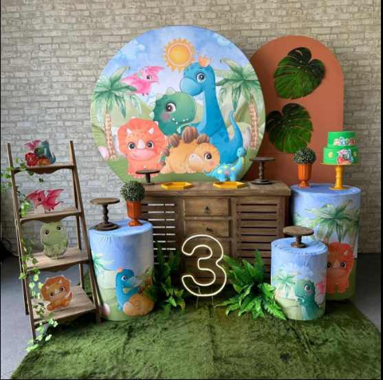 Alugue Tema Para Festa Decoração Dino Baby Tecido ( Modelo 3 )