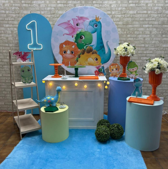 Alugue Tema Para Festa Decoração Dino Baby Tecido ( Modelo 4 )