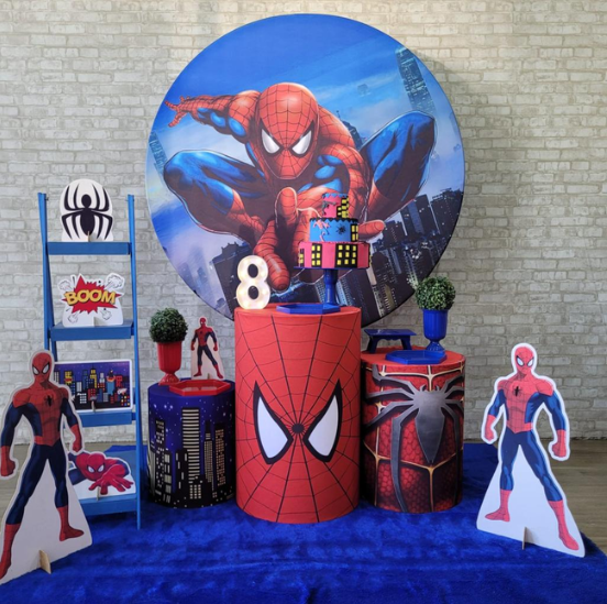 Alugue Tema Para Festa Decoração Homem Aranha Tecido ( Modelo 2 )