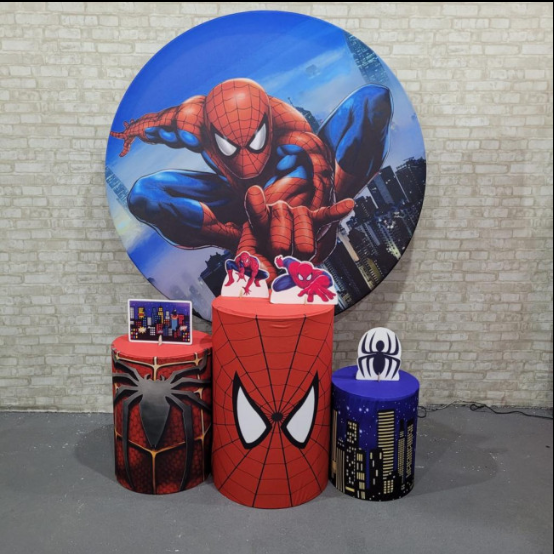 Alugue Tema Para Festa Decoração Homem Aranha Tecido ( Modelo 1 )