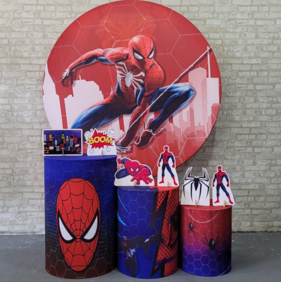 Alugue Tema Para Festa Decoração Homem Aranha Tecido ( Modelo 4 )
