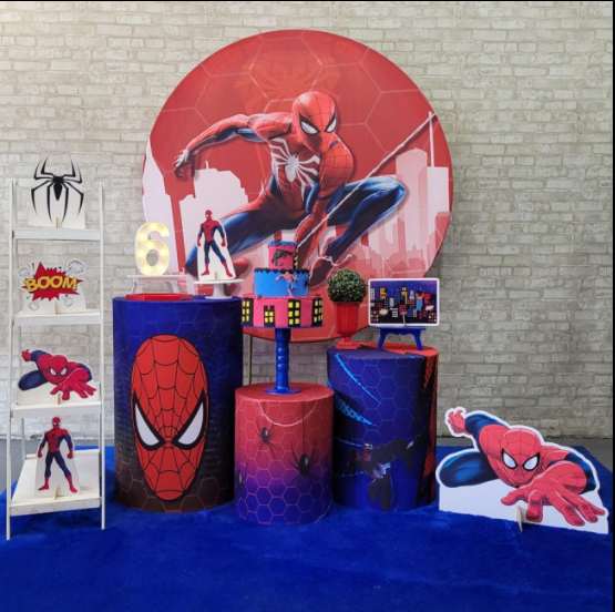 Alugue Tema Para Festa Decoração Homem Aranha Tecido ( Modelo 5 )