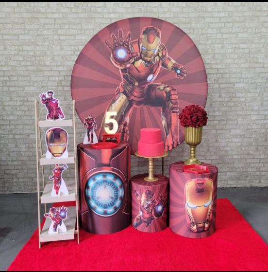 Alugue Tema Para Festa Decoração Homem de Ferro Tecido ( Modelo 2 )