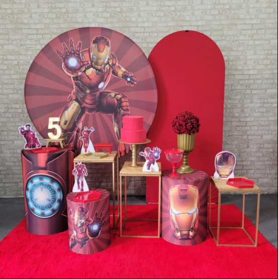 Alugue Tema Para Festa Decoração Homem de Ferro Tecido ( Modelo 3 )