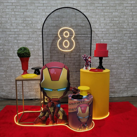 Alugue Tema Para Festa Decoração Homem de Ferro Vingadores Tecido ( Modelo 4 )