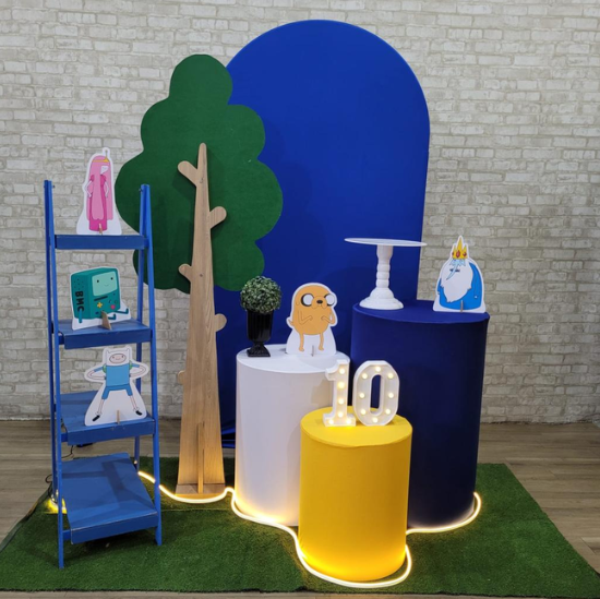 Alugue Tema Para Festa Decoração Hora de Aventura Modelo Personalizado Tecido