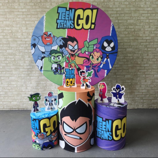 Alugue Tema Para Festa Decoração Jovens Titans Tecido ( Modelo 1 )