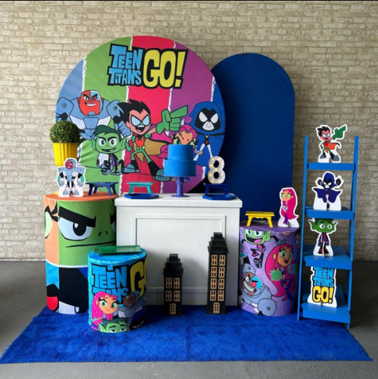 Alugue Tema Para Festa Decoração Jovens Titans Tecido ( Modelo 3 )