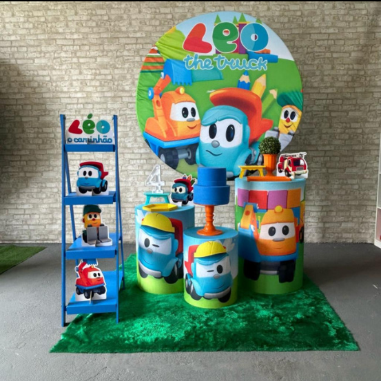 Alugue Tema Para Festa Decoração Leo Caminhão Tecido ( Modelo 2 )