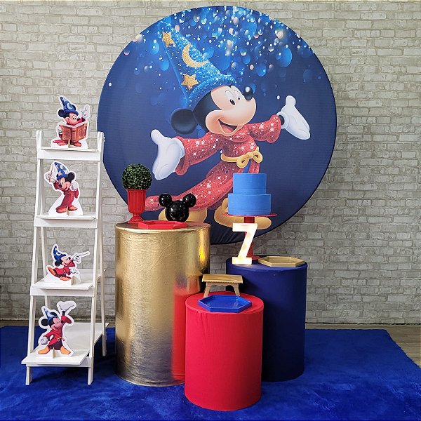 Alugue Tema Para Festa Decoração Mickey Feiticeiro Tecido ( Modelo 2 )
