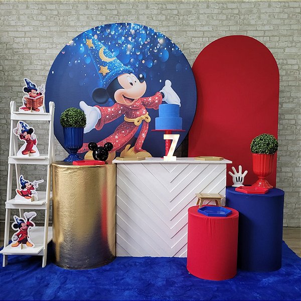 Alugue Tema Para Festa Decoração Mickey Feiticeiro Tecido ( Modelo 3 )