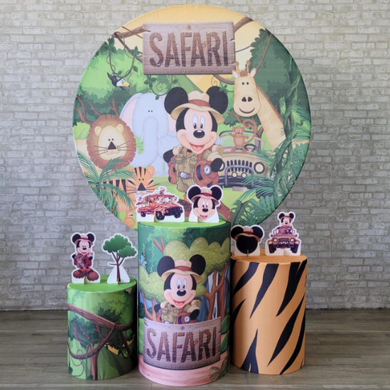 Alugue Tema Para Festa Decoração Mickey Safari Tecido ( Modelo 1 )