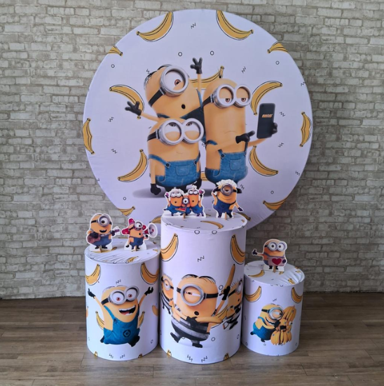 Alugue Tema Para Festa Decoração Minions Tecido ( Modelo 1 )