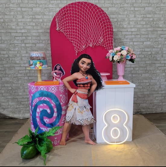 Alugue Tema Para Festa Decoração Moana Tecido ( Modelo 3 )