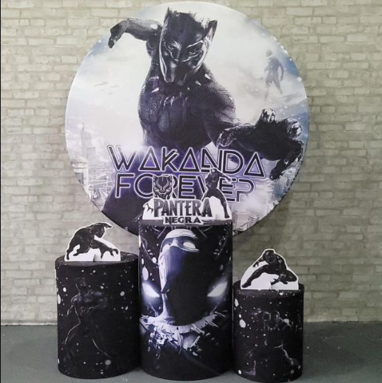 Alugue Tema Para Festa Decoração Pantera Negra Tecido ( Modelo 1 )