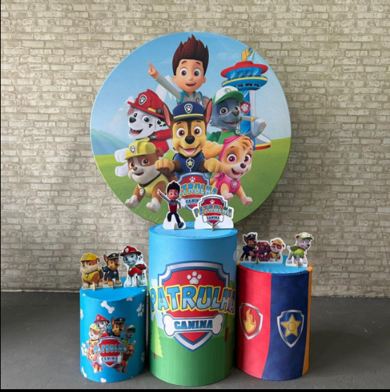 Alugue Tema Para Festa Decoração Patrulha Canina Tecido ( Modelo 1 )