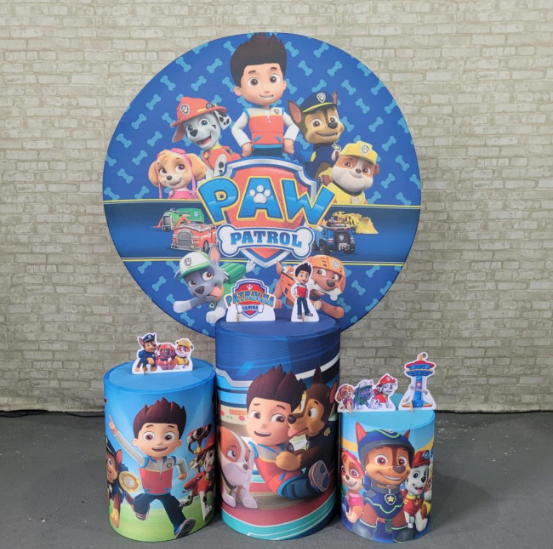 Alugue Tema Para Festa Decoração Patrulha Canina Tecido ( Modelo 5 )