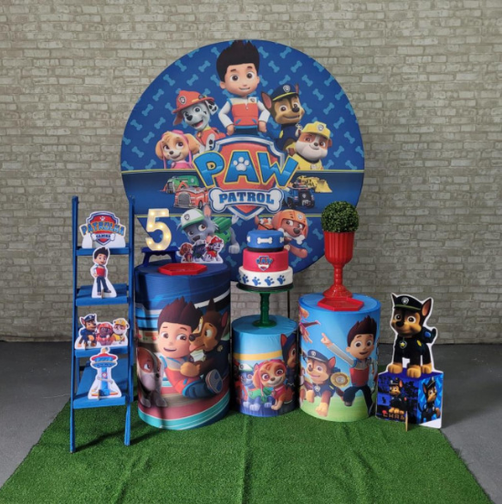 Alugue Tema Para Festa Decoração Patrulha Canina Tecido ( Modelo 6 )
