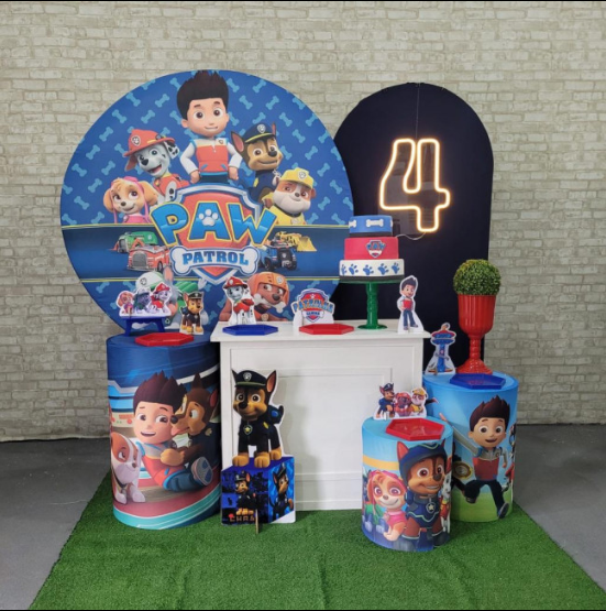 Alugue Tema Para Festa Decoração Patrulha Canina Tecido ( Modelo 7 )