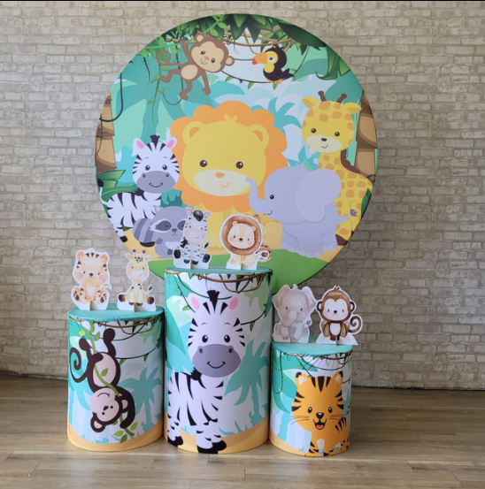 Alugue Tema Para Festa Decoração Safari Tecido ( Modelo 1 )