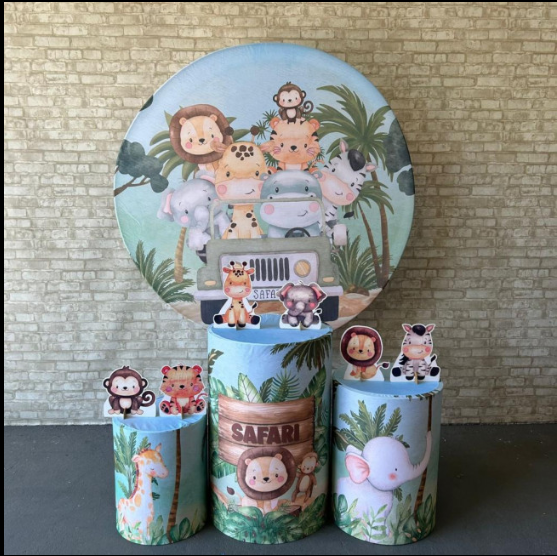 Alugue Tema Para Festa Decoração Safari Tecido ( Modelo 4 )