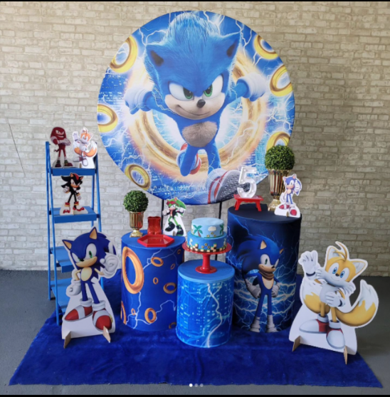 Alugue Tema Para Festa Decoração Sonic Tecido ( Modelo 5 )