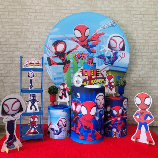 Alugue Tema Para Festa Decoração Spidey e Seus Amigos Tecido ( Modelo 2 )