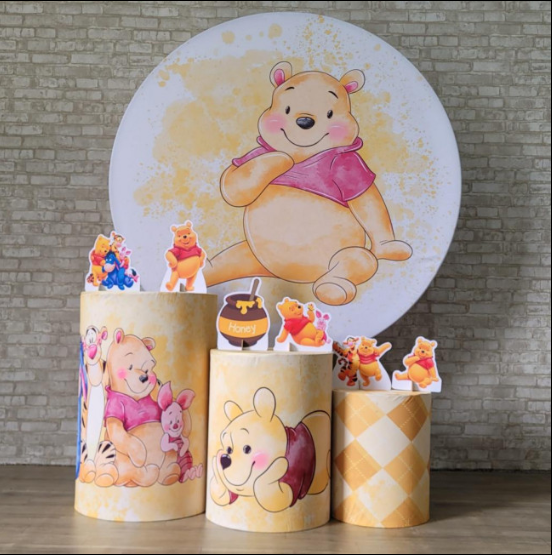 Alugue Tema Para Festa Decoração Ursinho Pooh Tecido ( Modelo 1 )