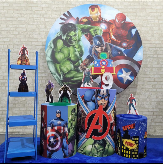 Alugue Tema Para Festa Decoração Vingadores Tecido ( Modelo 2 )