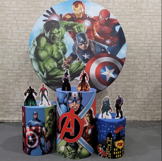 Alugue Tema Para Festa Decoração Vingadores Tecido ( Modelo 1 )