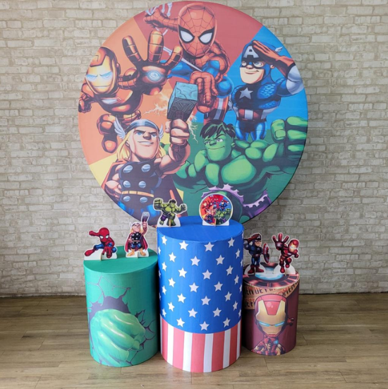 Alugue Tema Para Festa Decoração Vingadores Baby Tecido ( Modelo 1 )