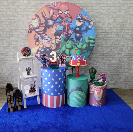 Alugue Tema Para Festa Decoração Vingadores Baby Tecido ( Modelo 2 )