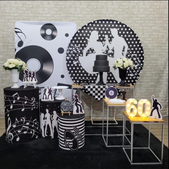 Alugue Tema Para Festa Decoração Retrô Tecido ( Modelo 4 )