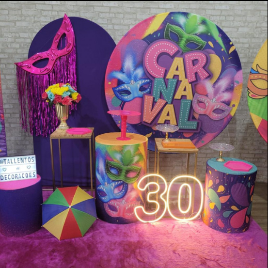 Alugue Tema Para Festa Decoração Carnaval Tecido ( Modelo 6 )