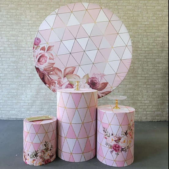 Alugue Tema Para Festa Decoração Flores Rosa Tecido ( Modelo 1 )