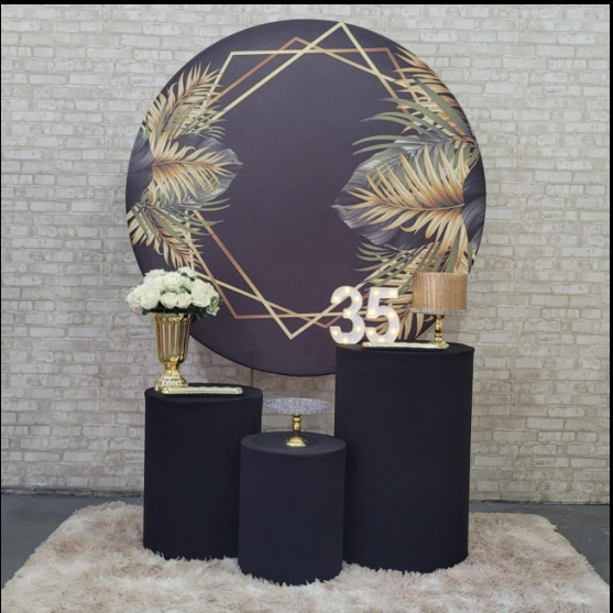 Alugue Tema Para Festa Decoração Flores Preto Tecido ( Modelo 2 )