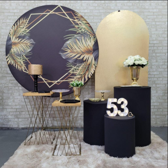 Alugue Tema Para Festa Decoração Flores Preto Tecido ( Modelo 4 )