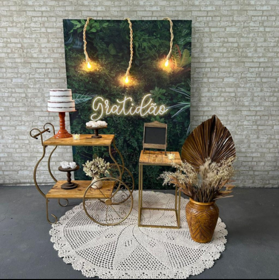 Alugue Tema Para Festa Decoração Gratidão Tecido ( Modelo 4 )