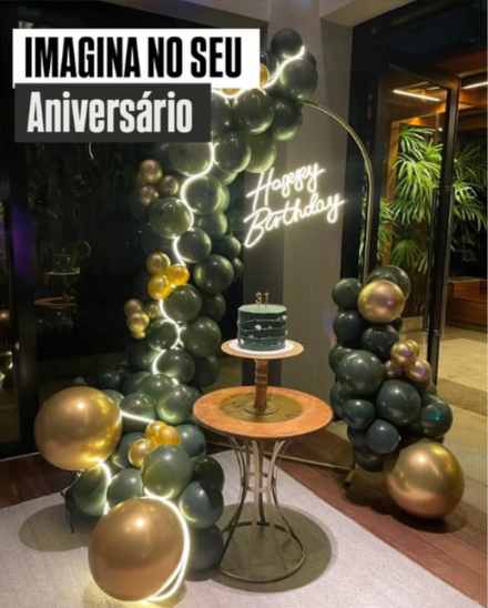 Alugue Tema Para Festa Decoração Happy Tecido Acompanha Balão